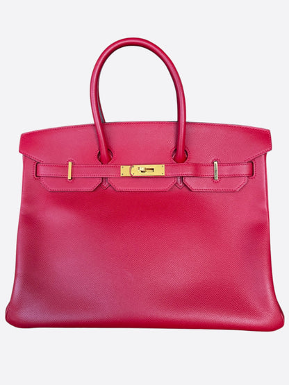 Hermes Rouge Casaque Epsom & Gold Hardware Birkin 35
