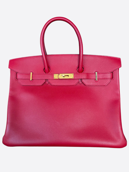 Hermes Rouge Casaque Epsom & Gold Hardware Birkin 35