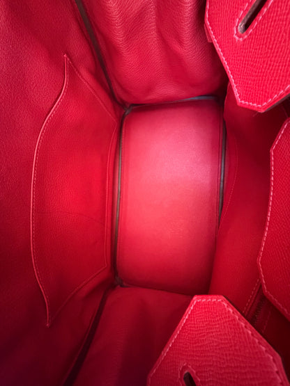 Hermes Rouge Casaque Epsom & Gold Hardware Birkin 35