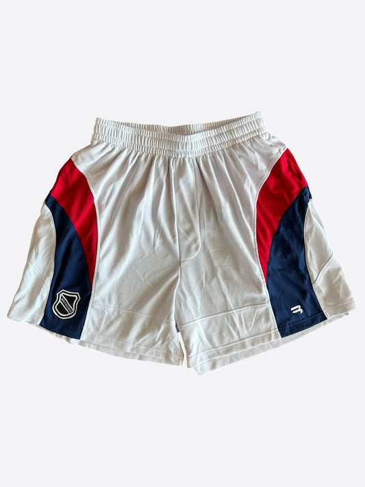 Balenciaga White, Red & Navy Soccer Shorts