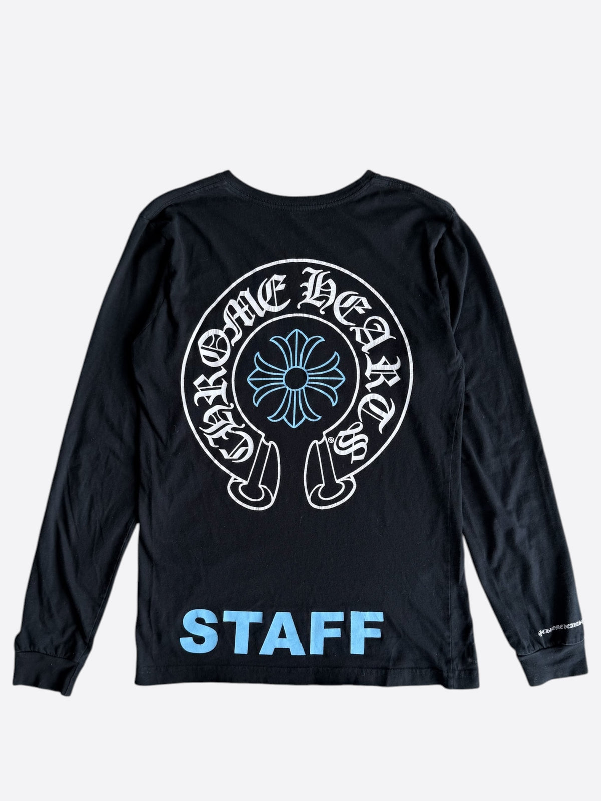 Chrome Hearts Black & Blue St. Barth Staff Horseshoe Logo Longsleeve T-Shirt