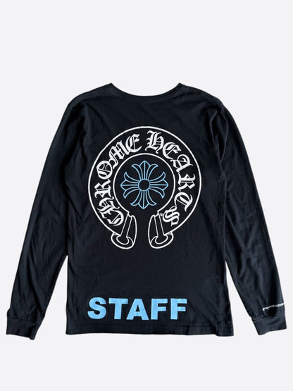 Chrome Hearts Black & Blue St. Barth Staff Horseshoe Logo Longsleeve T-Shirt
