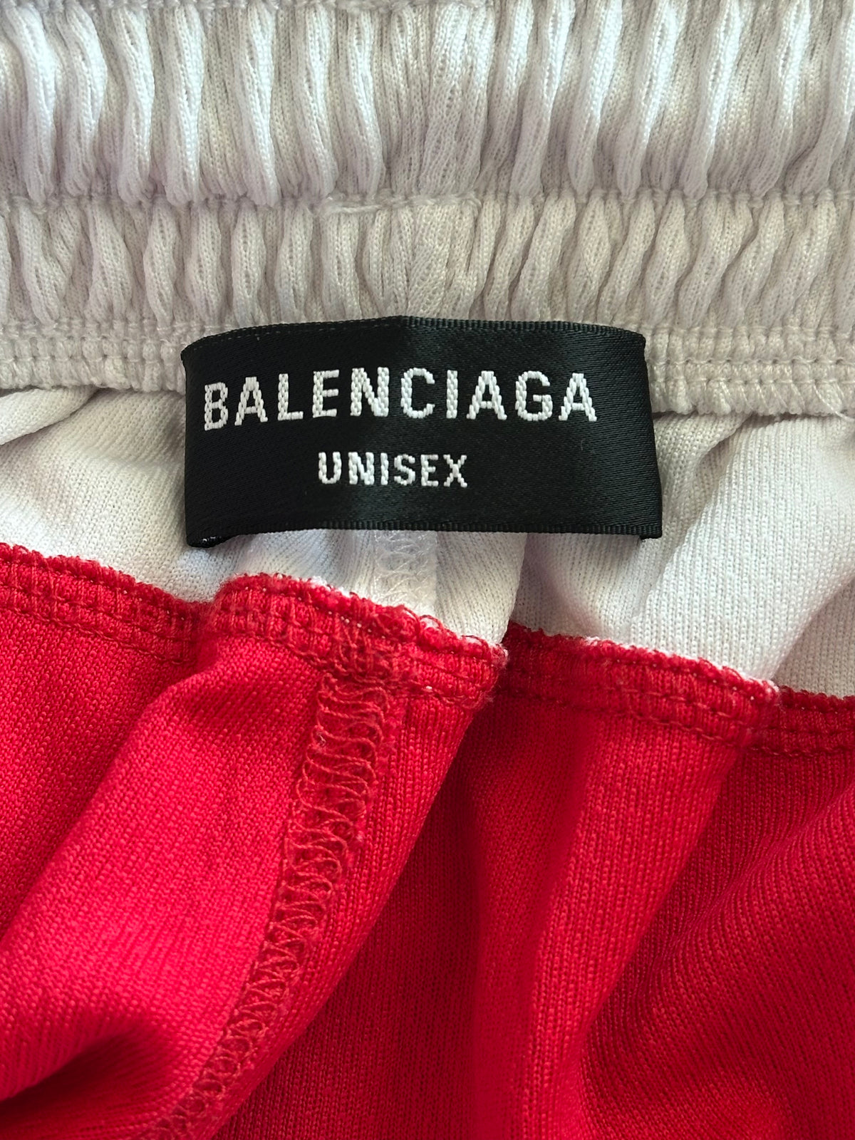Balenciaga White, Red & Navy Soccer Shorts