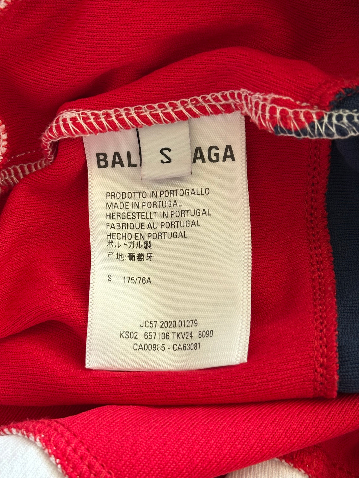 Balenciaga White, Red & Navy Soccer Shorts