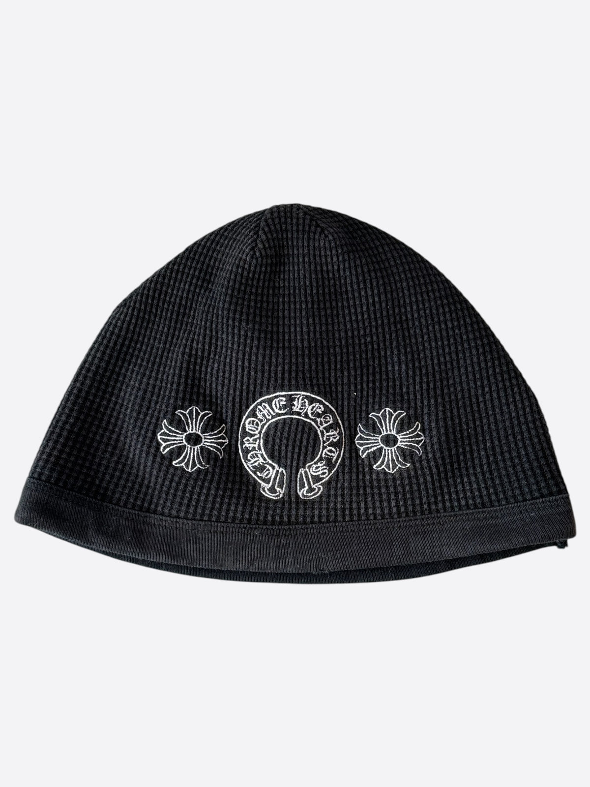 Chrome Hearts Black & White Embroidered Cross Logo Beanie