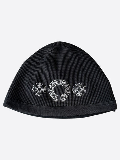 Chrome Hearts Black & White Embroidered Cross Logo Beanie