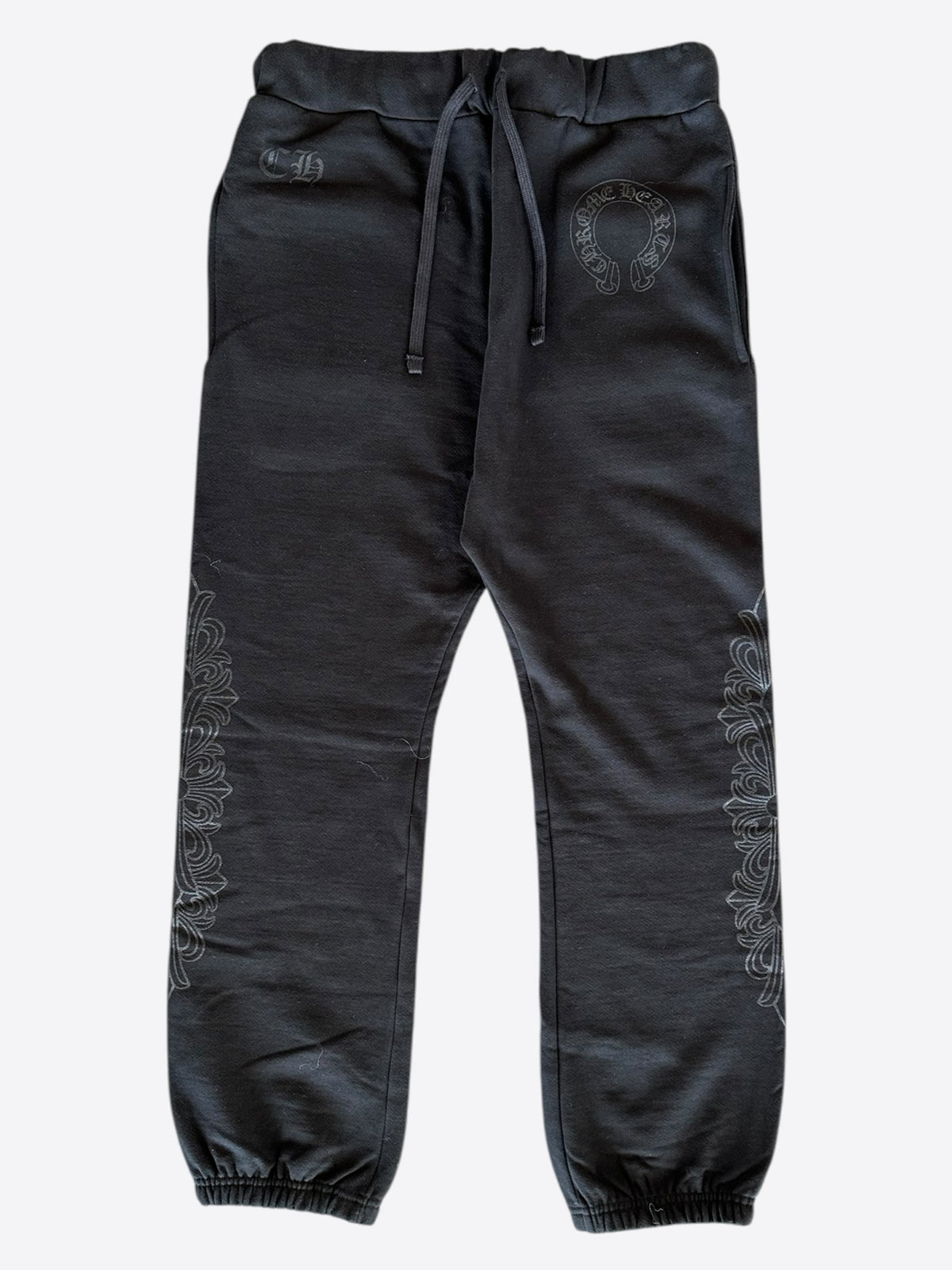 Chrome Hearts Black Floral Graphic Sweatpants