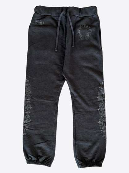 Chrome Hearts Black Floral Graphic Sweatpants