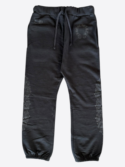 Chrome Hearts Black Floral Graphic Sweatpants