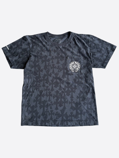 Chrome Hearts Black & White Cross Jacquard Horseshoe Logo T-Shirt