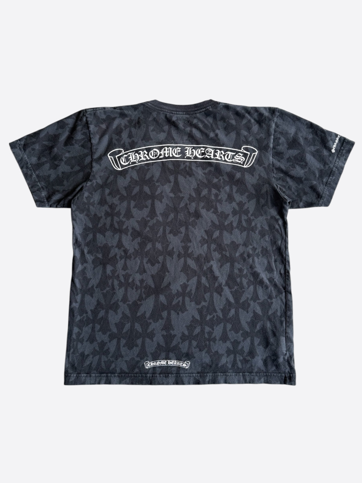 Chrome Hearts Black & White Cross Jacquard Horseshoe Logo T-Shirt