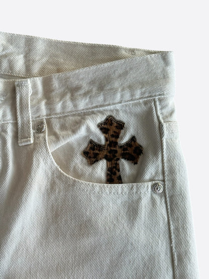 Chrome Hearts Levis White & Cheetah Patch Jeans
