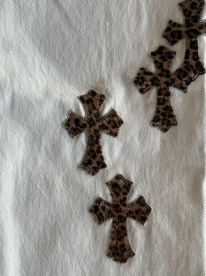 Chrome Hearts Levis White & Cheetah Patch Jeans