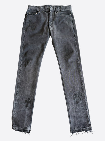 Chrome Hearts Levis Grey & Black Cross Patch Jeans