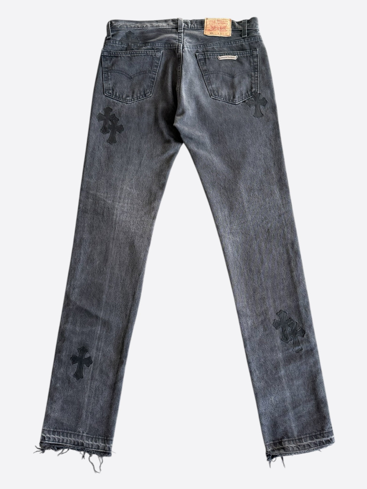 Chrome Hearts Levis Grey & Black Cross Patch Jeans