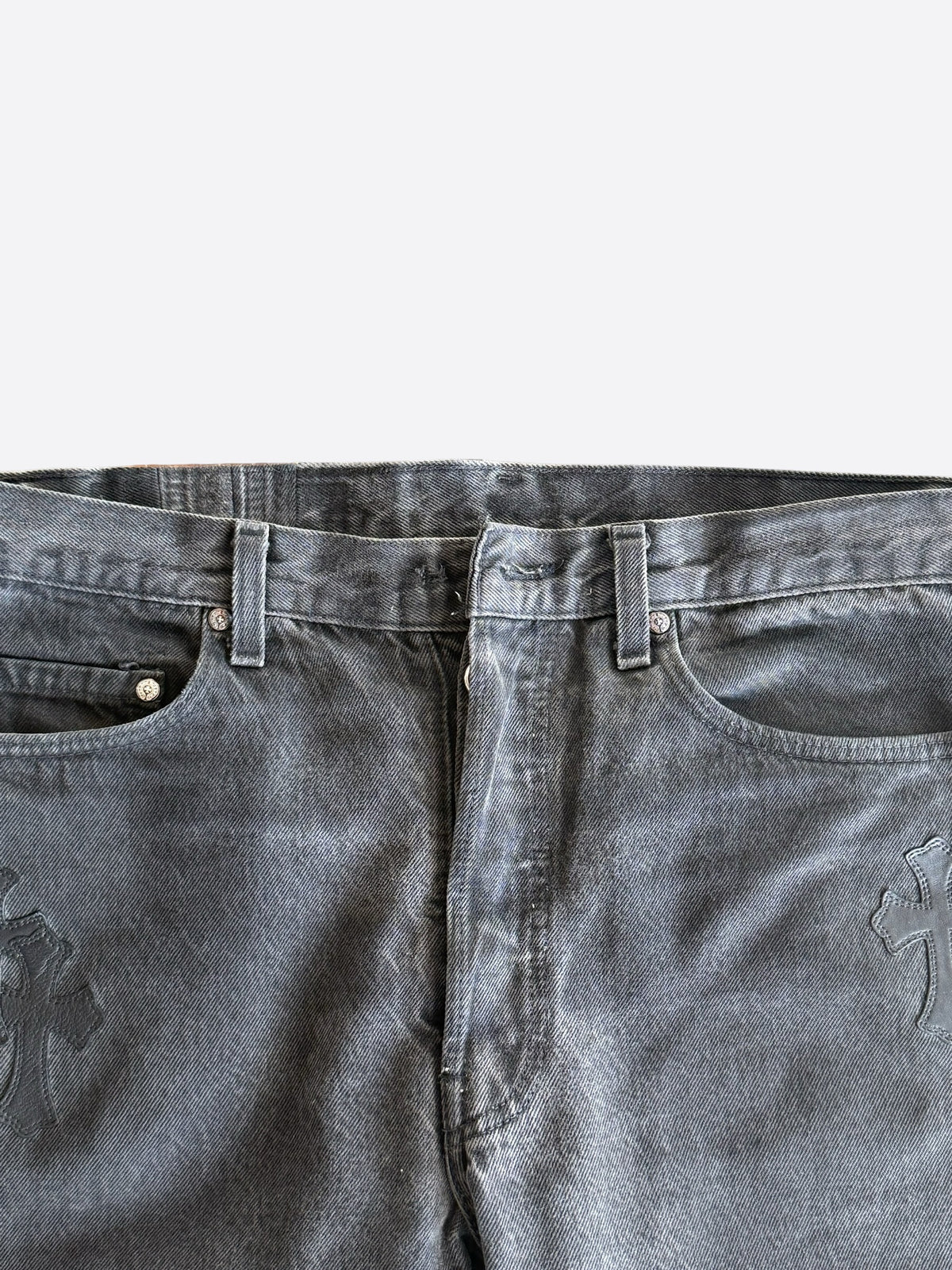 Chrome Hearts Levis Grey & Black Cross Patch Jeans