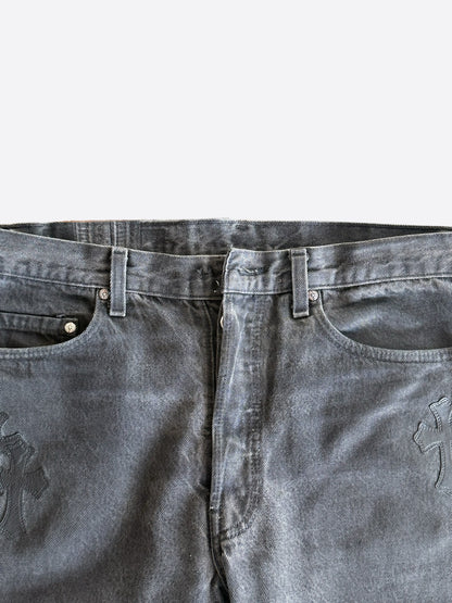 Chrome Hearts Levis Grey & Black Cross Patch Jeans