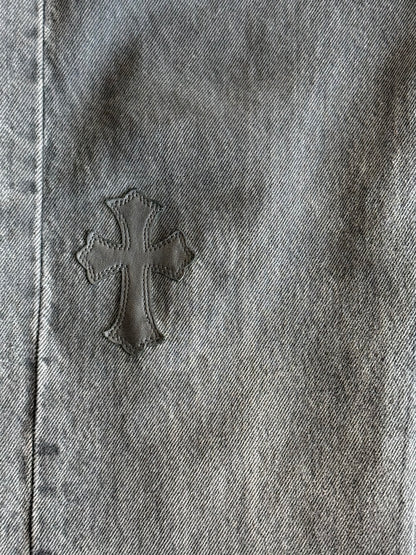 Chrome Hearts Levis Grey & Black Cross Patch Jeans