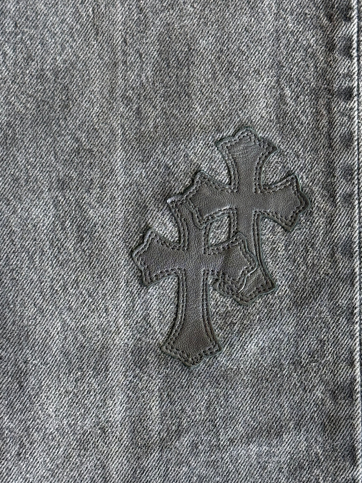 Chrome Hearts Levis Grey & Black Cross Patch Jeans