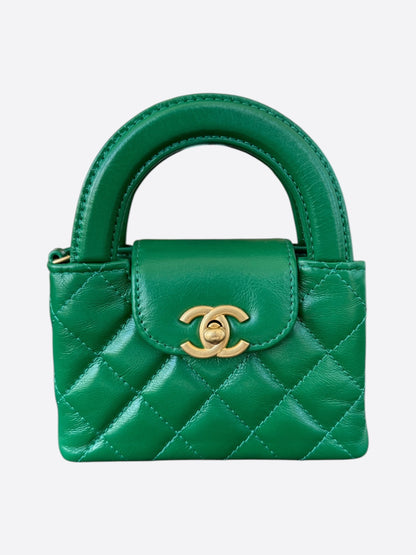 Chanel Green Quilted Nano Kelly Bag