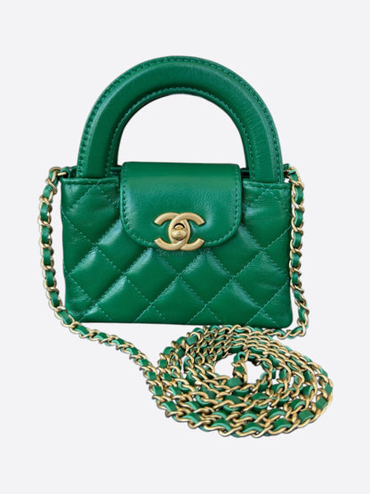 Chanel Green Quilted Nano Kelly Bag