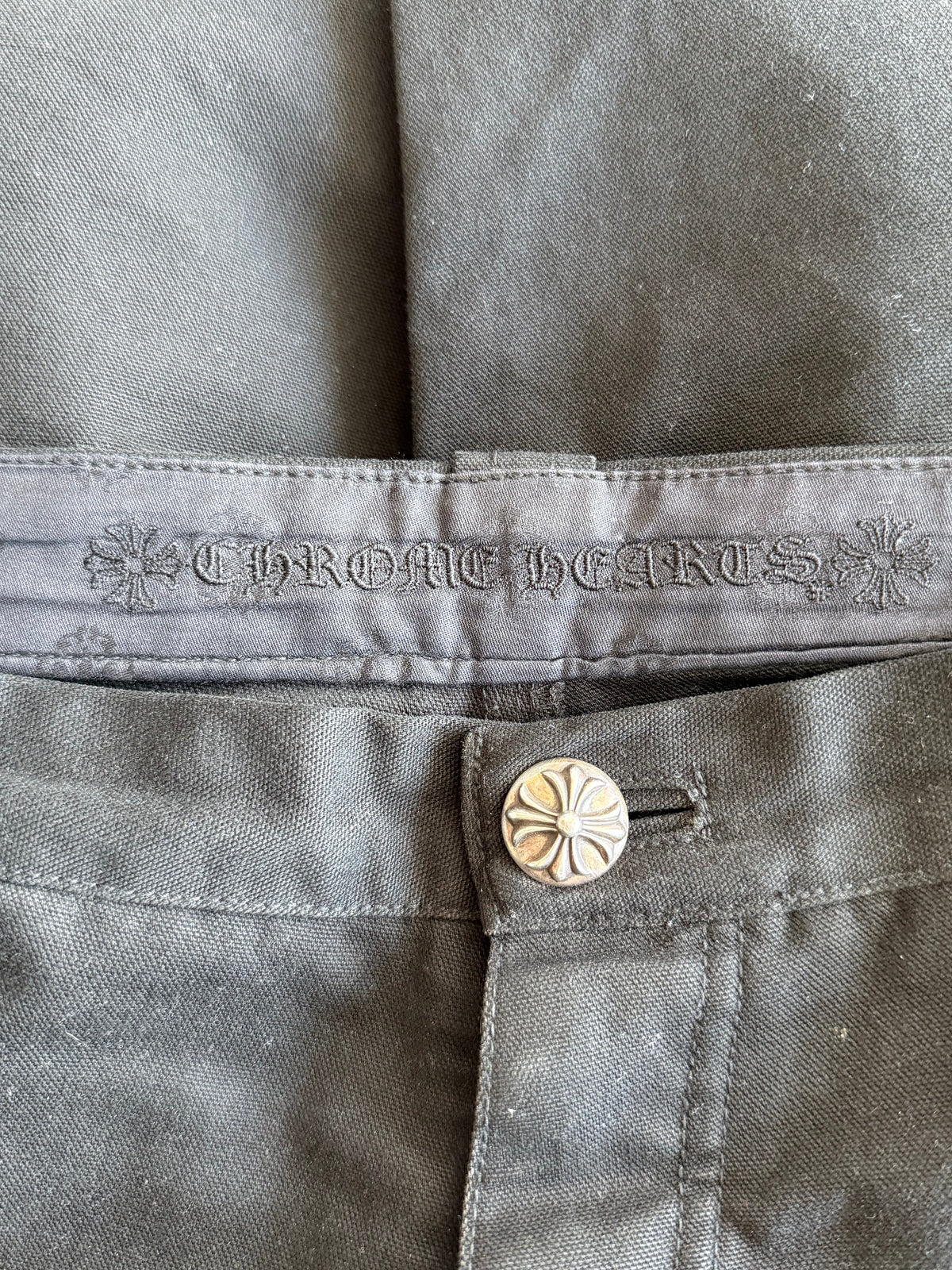 Chrome Hearts Black & Pink Cross Patch Carpenter Pants