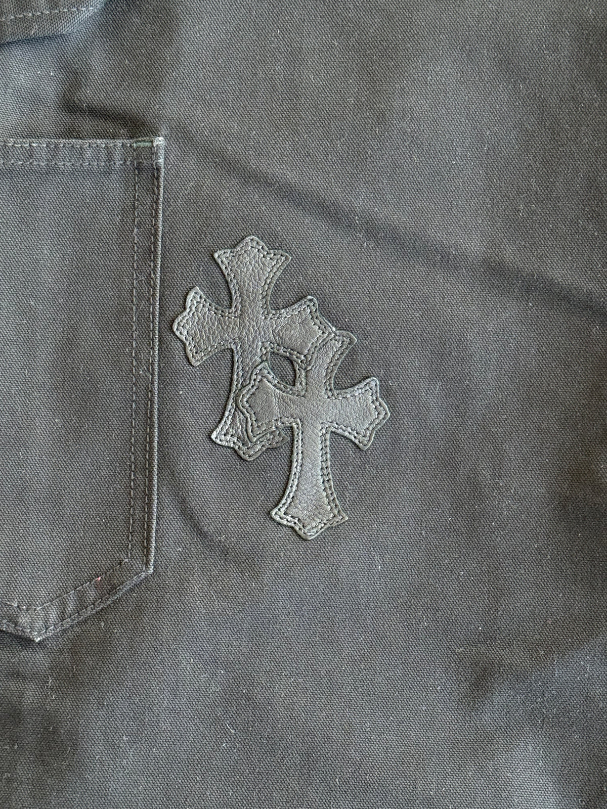 Chrome Hearts Black & Pink Cross Patch Carpenter Pants