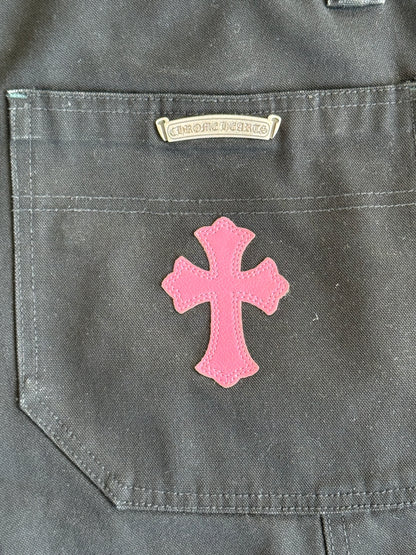 Chrome Hearts Black & Pink Cross Patch Carpenter Pants