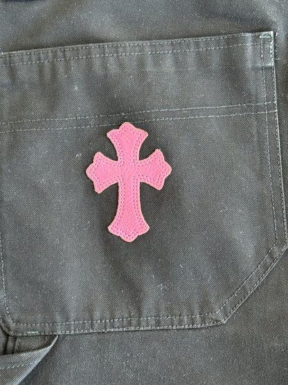 Chrome Hearts Black & Pink Cross Patch Carpenter Pants