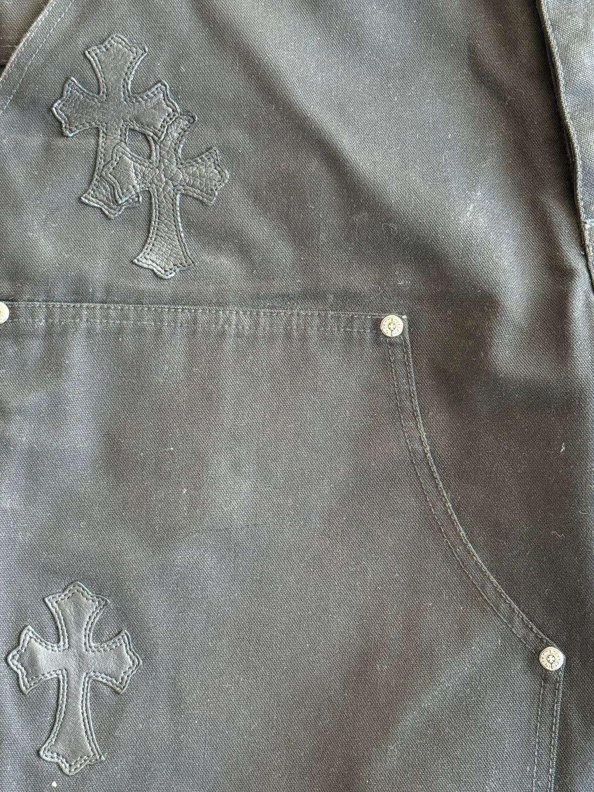 Chrome Hearts Black & Pink Cross Patch Carpenter Pants