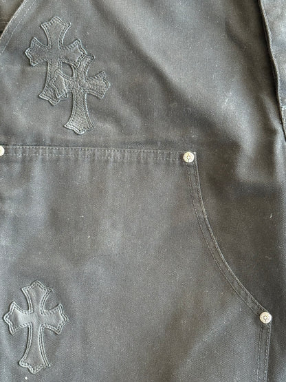 Chrome Hearts Black & Pink Cross Patch Carpenter Pants