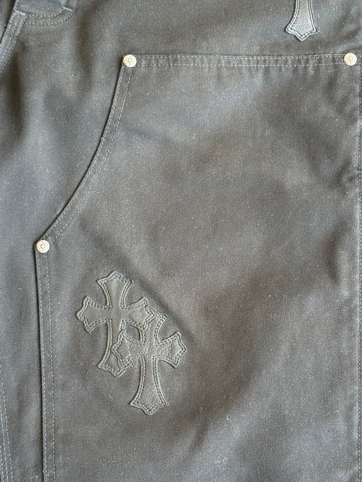 Chrome Hearts Black & Pink Cross Patch Carpenter Pants
