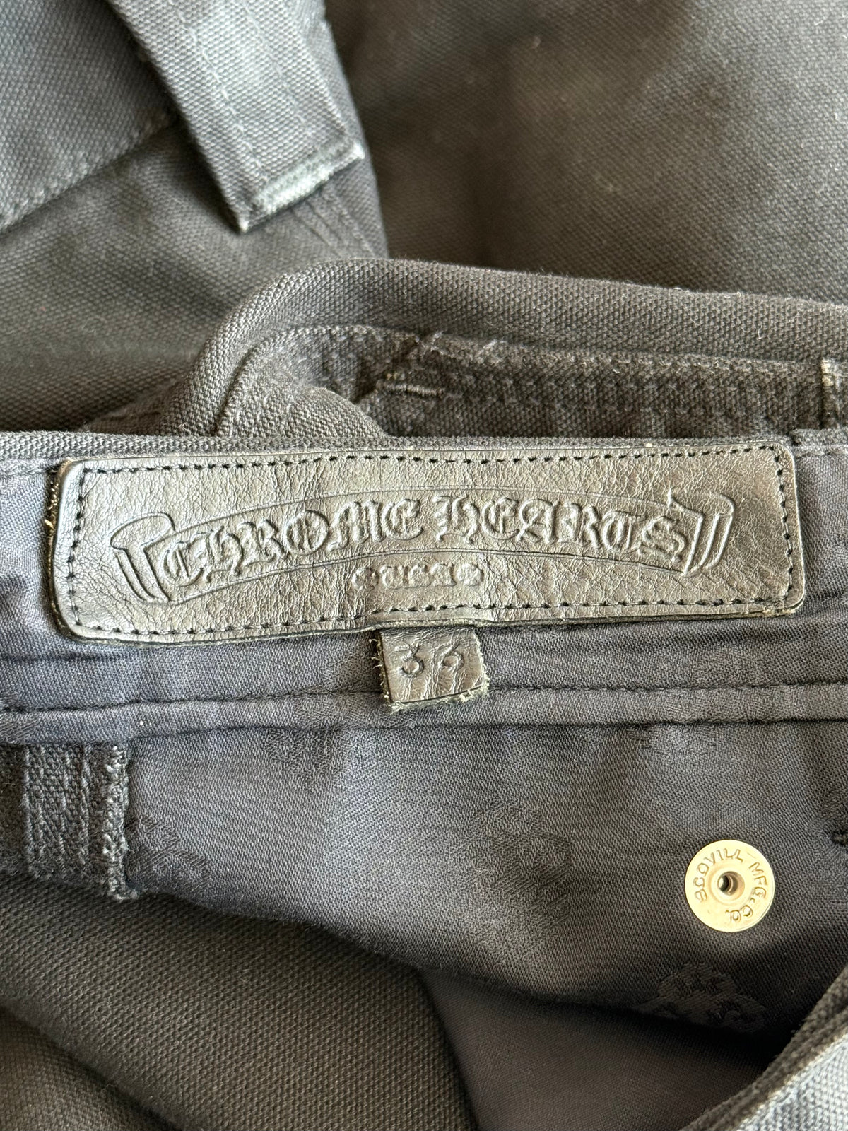 Chrome Hearts Black & Pink Cross Patch Carpenter Pants