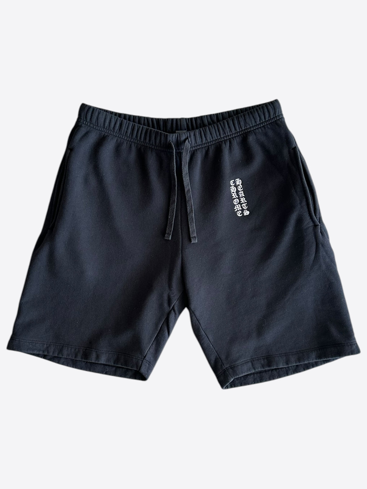 Chrome Hearts Black & White Embroidered Script Logo Shorts