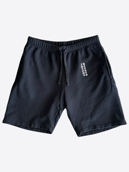 Chrome Hearts Black & White Embroidered Script Logo Shorts