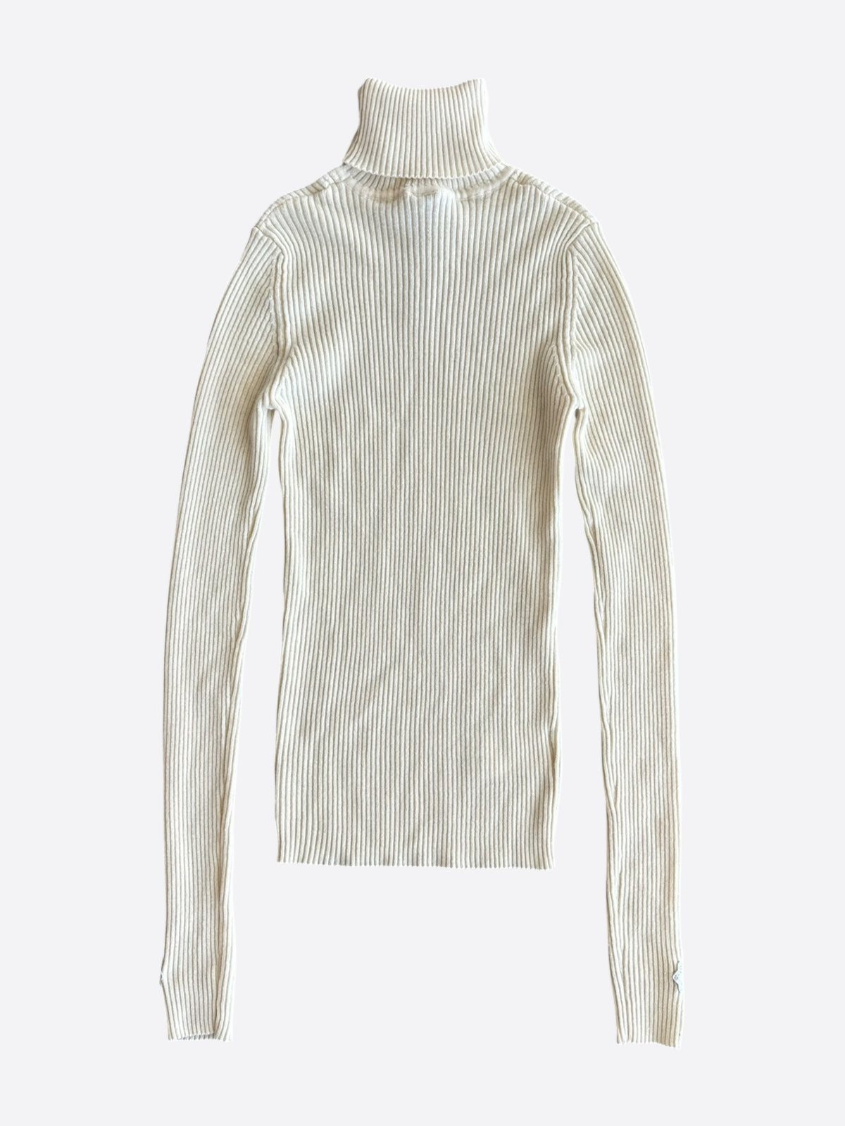 Chrome Hearts Cream Cashmere Cross Patch Women's Turtleneck Sweater