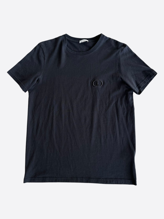 Dior Black CD Icon Embroidered T-Shirt