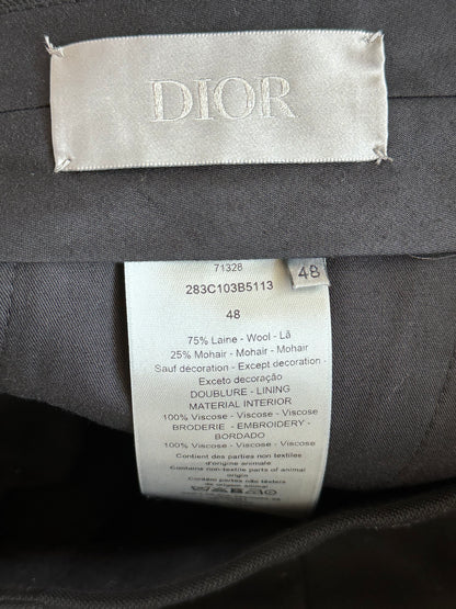Dior Black Pleated Wool Pants