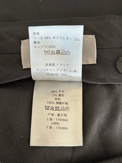 Dior Black Pleated Wool Pants
