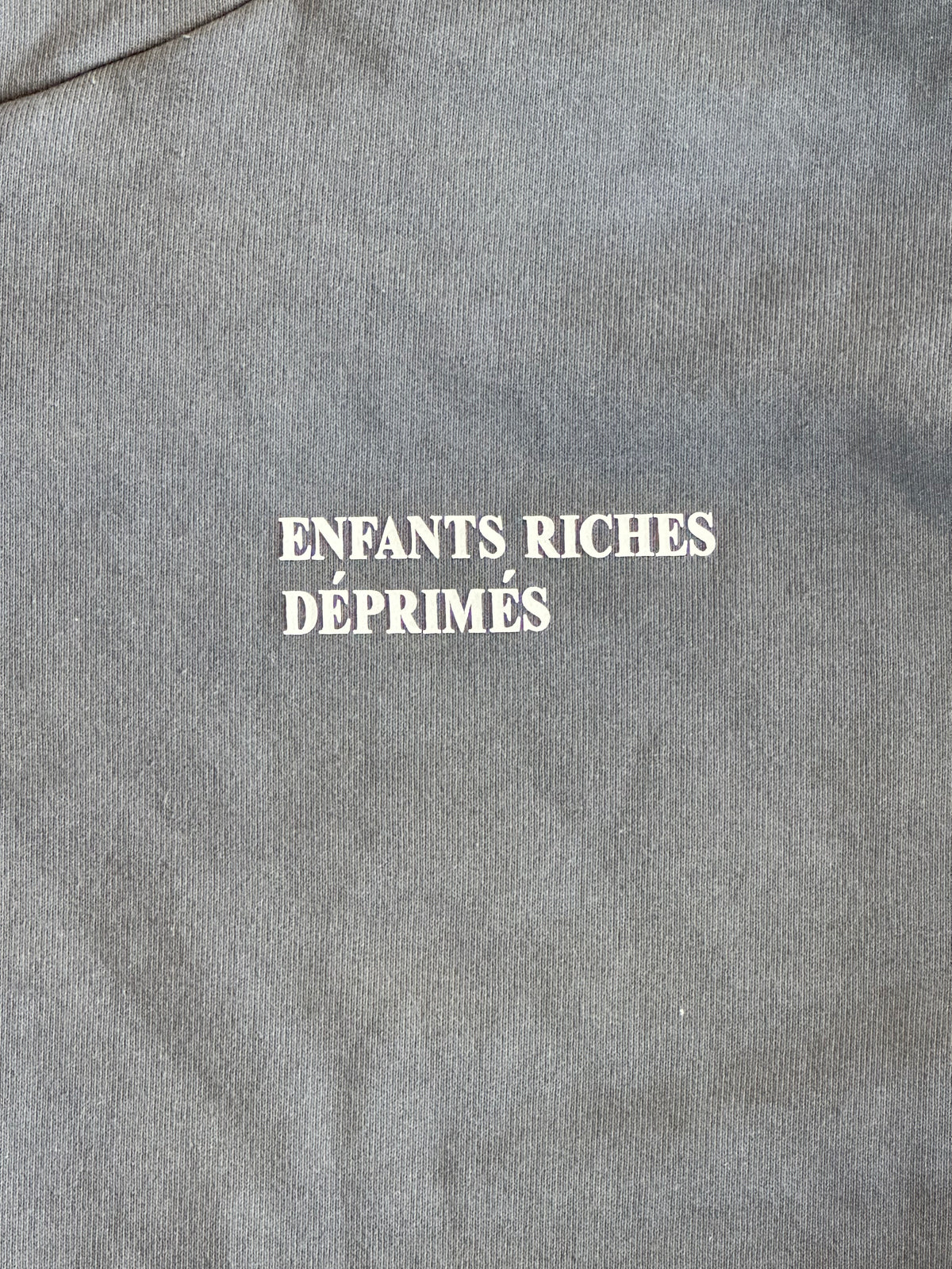 Enfants Riches Deprimes Faded Black & White Classic Logo Thermal Hoodie