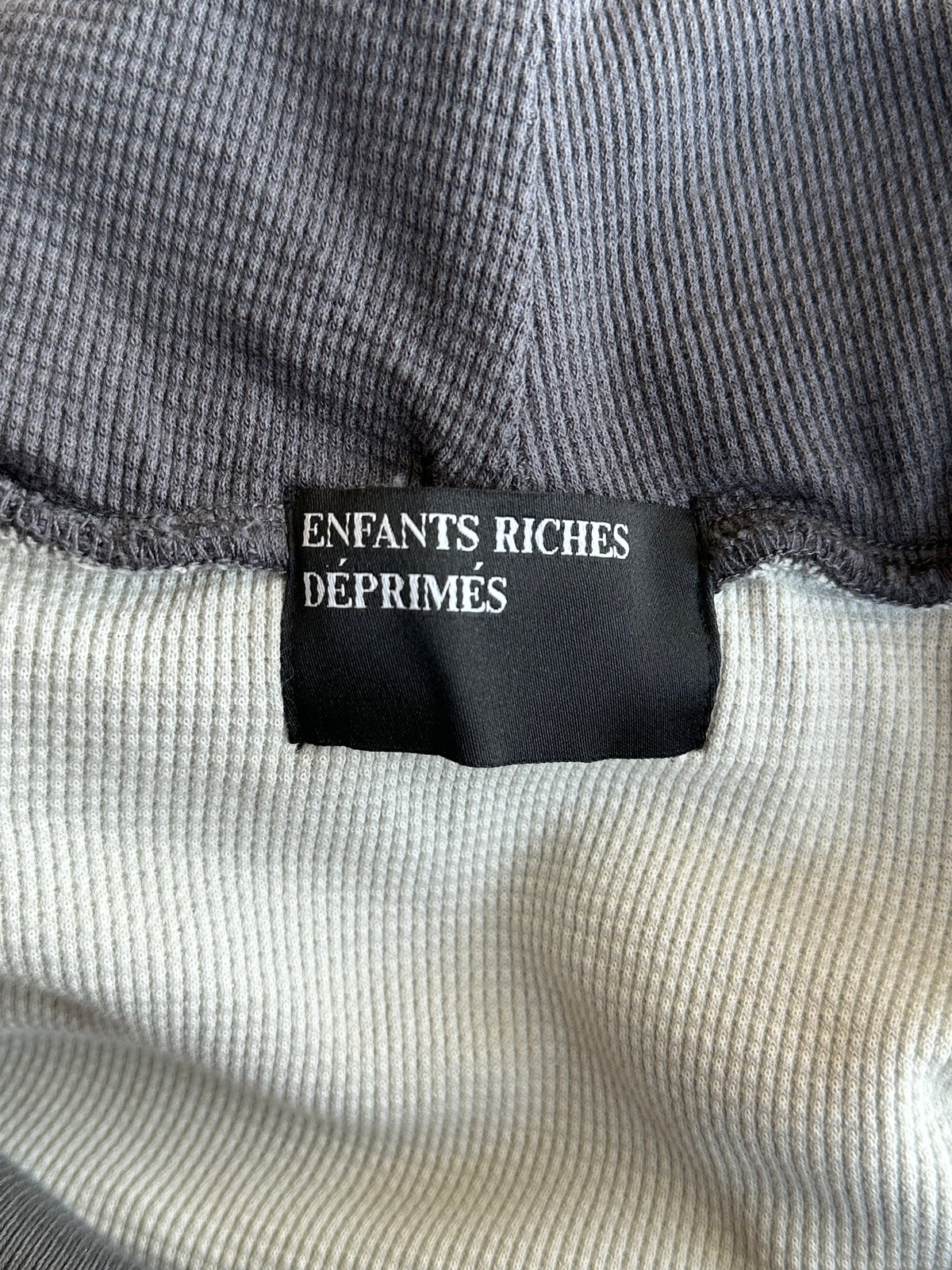Enfants Riches Deprimes Faded Black & White Classic Logo Thermal Hoodie