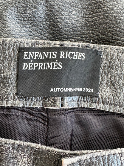 Enfants Riches Deprimes Faded Black Leather Jeans