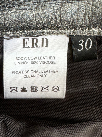 Enfants Riches Deprimes Faded Black Leather Jeans