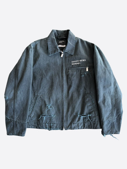 Enfants Riches Deprimes Faded Navy & White Classic Logo Work Jacket