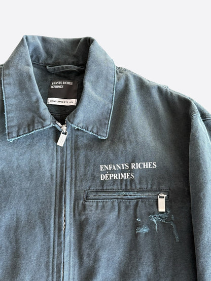 Enfants Riches Deprimes Faded Navy & White Classic Logo Work Jacket
