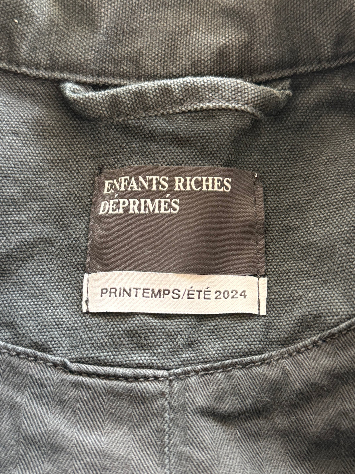 Enfants Riches Deprimes Faded Navy & White Classic Logo Work Jacket