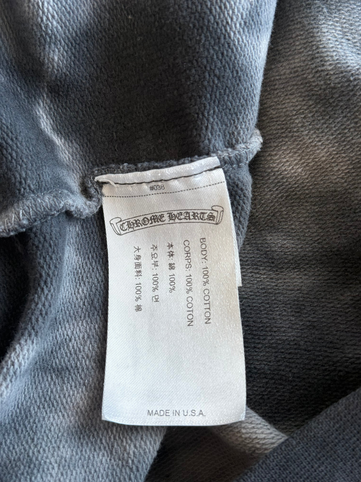 Chrome Hearts Black & White Tie-Dye Horseshoe Logo Hoodie