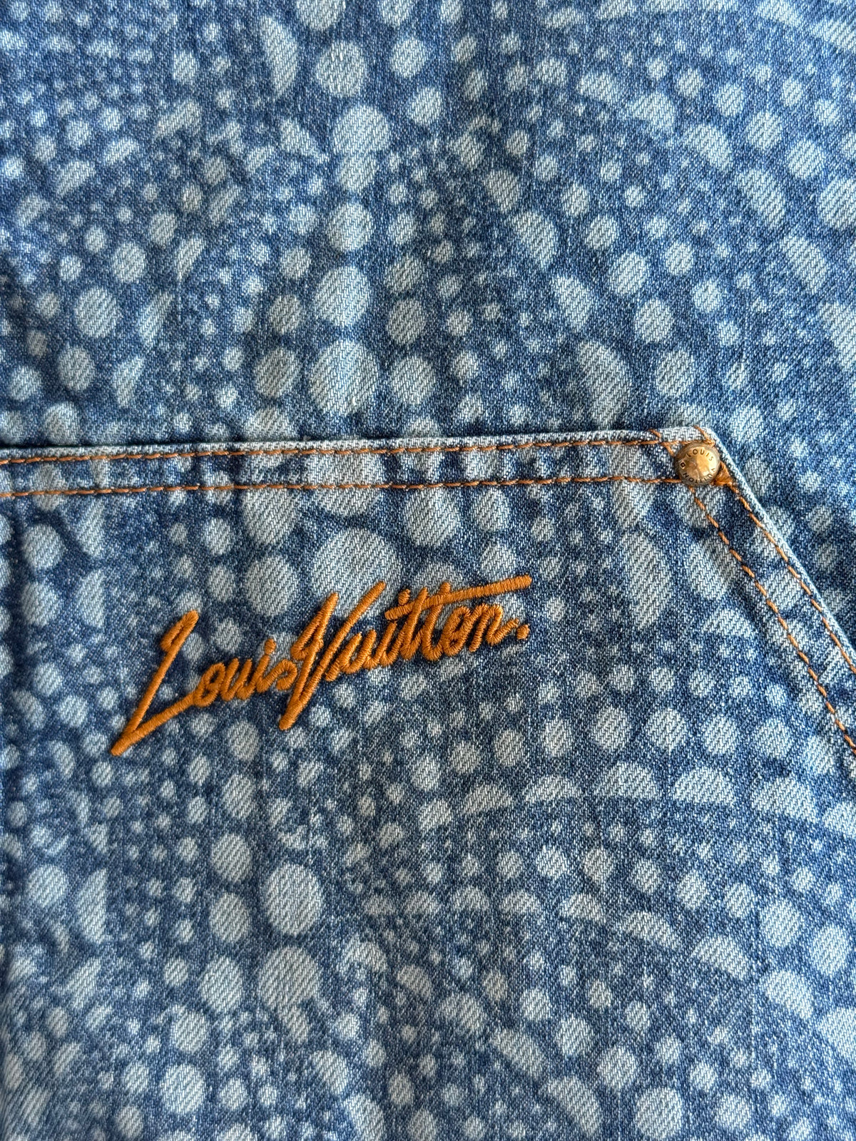 Louis Vuitton Yayoi Kusama Blue Polka Dot Denim Jacket