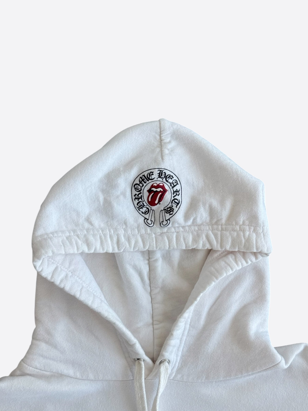 Chrome Hearts Rolling Stones White & Red Horseshoe Logo Hoodie