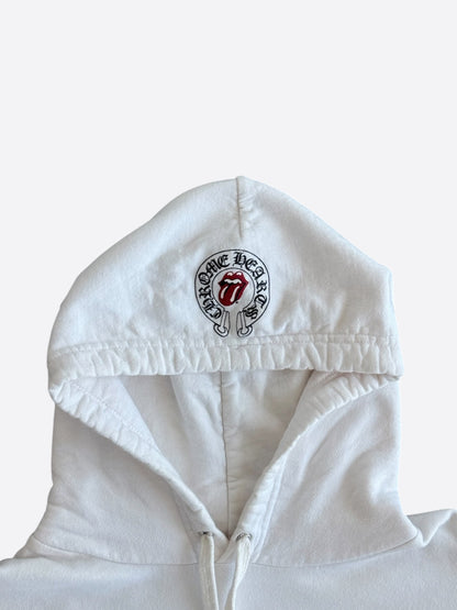 Chrome Hearts Rolling Stones White & Red Horseshoe Logo Hoodie
